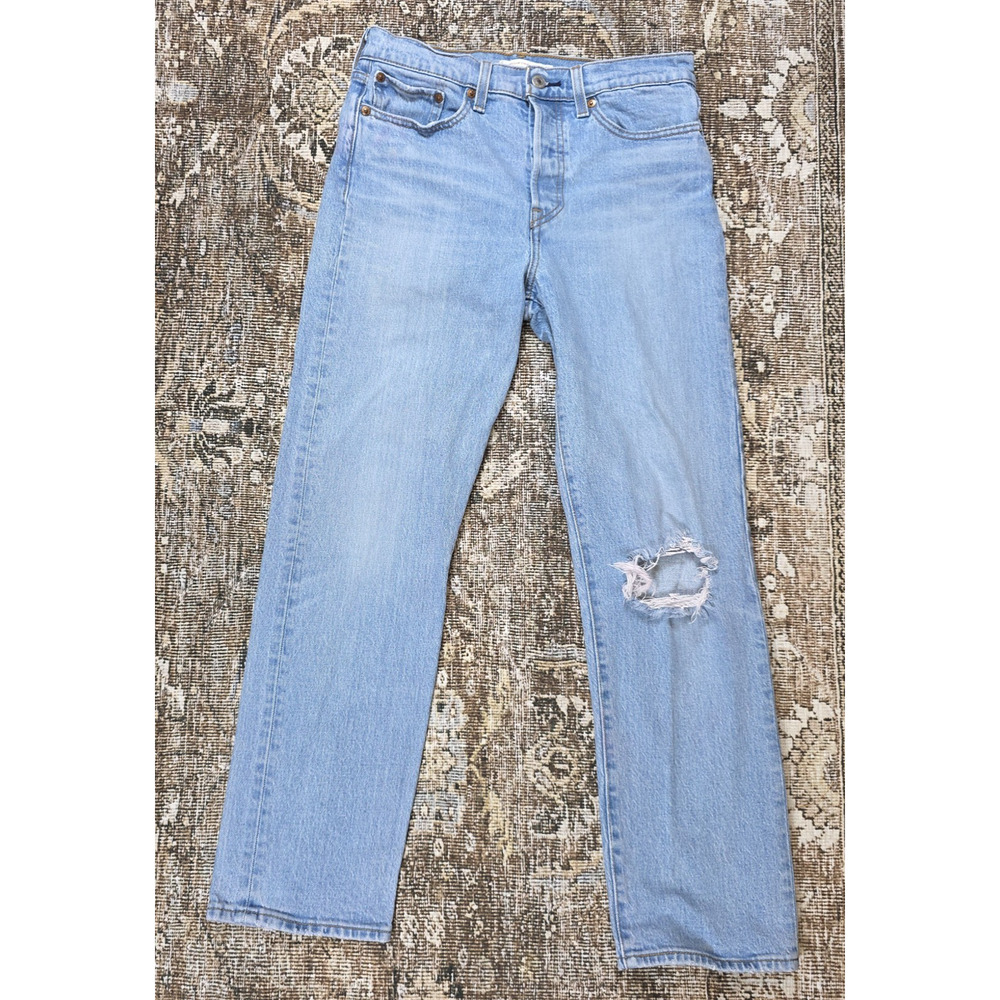 Levi’s Jeans Womens 27 Wedgie Straight Denim Stretch High Rise Distressed
